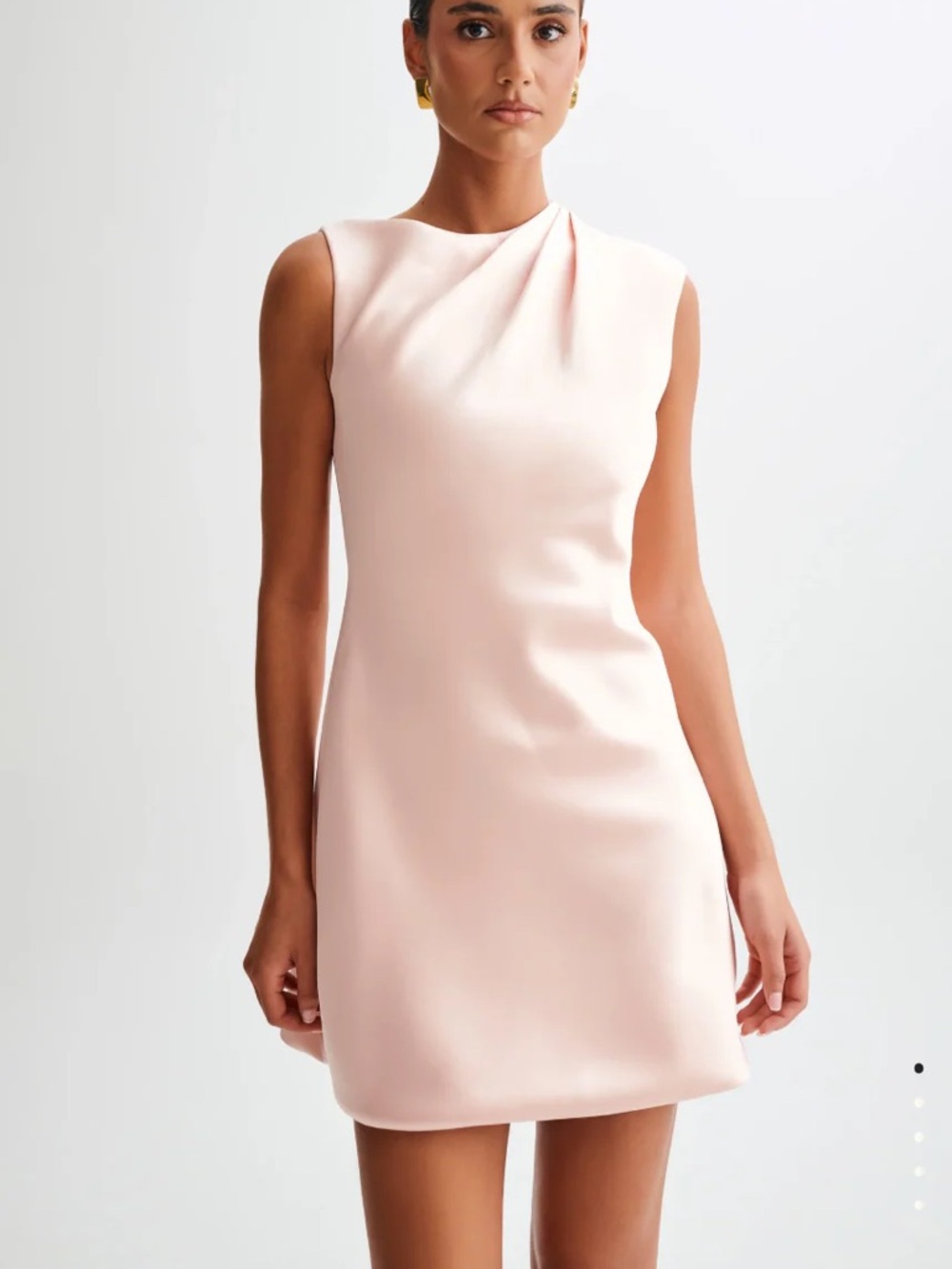 Meshki Granger Satin Structured Mini Dress Pale Pink NWT | Size XS